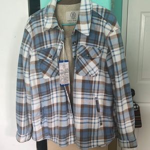 Ladies, plush shirt jacket
